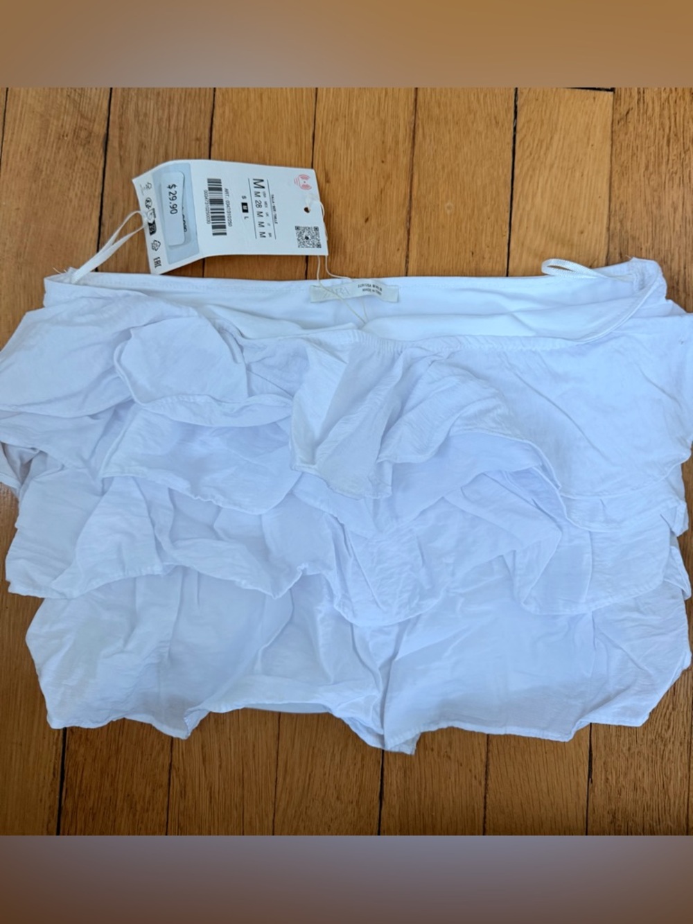 NWT Zara White Ruffle Tube Top